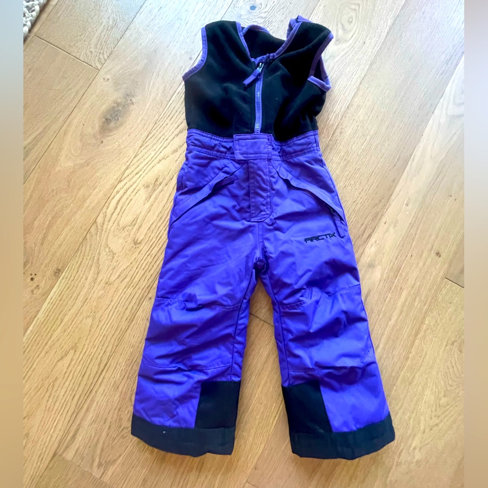 2T Toddler Arctix Snow Bibs Purple and Black